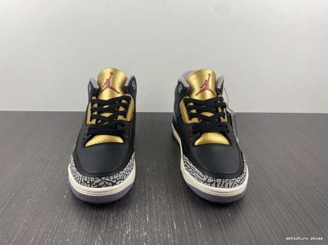 Rep WMNS Gold Jordan 3 Black Air CK9246-067 0805